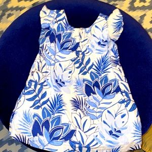 Tropical Floral Ruffle Sleeve Dress